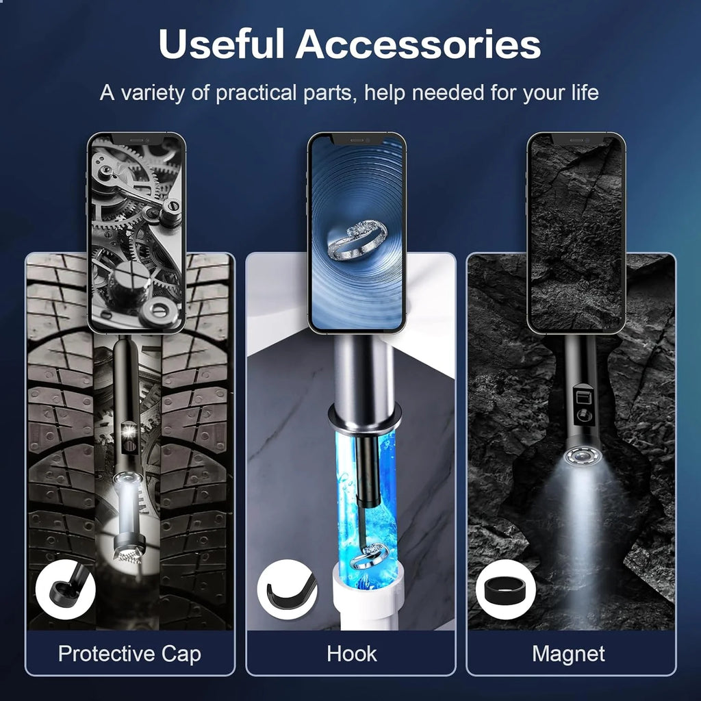 8mm 1080P Endoscope Automotive Boroscope Inspection Device Camera For Apple Iphone IOS Smart Phone Android Type C Cars Mobile