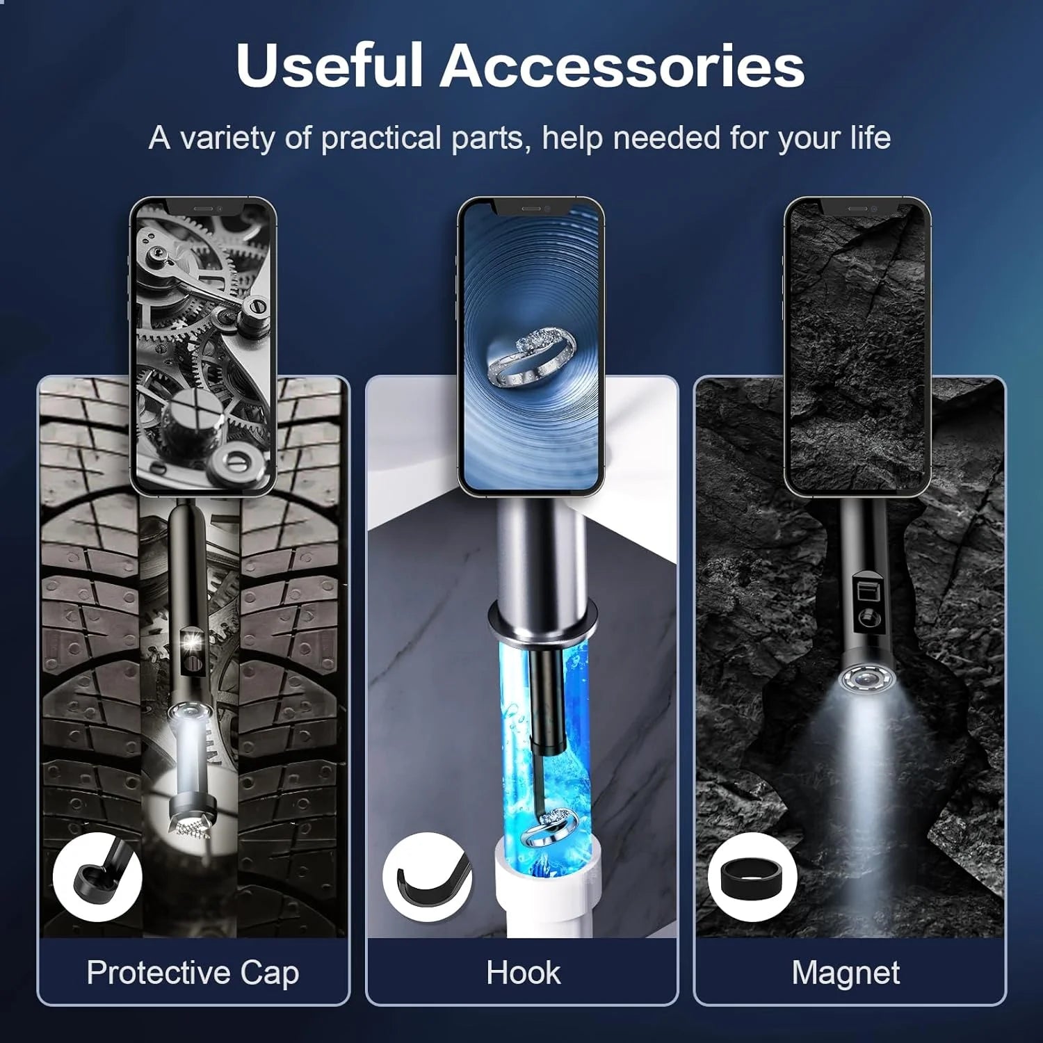 8mm 1080P Endoscope Automotive Boroscope Inspection Device Camera For Apple Iphone IOS Smart Phone Android Type C Cars Mobile