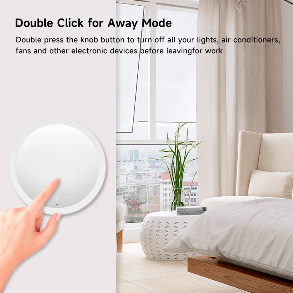 Tuya Wireless Smart Knob, Zigbee Protocol, Tuya Gateway Required, App Dimming & Scene Control, Z2M Supported for Smart Home