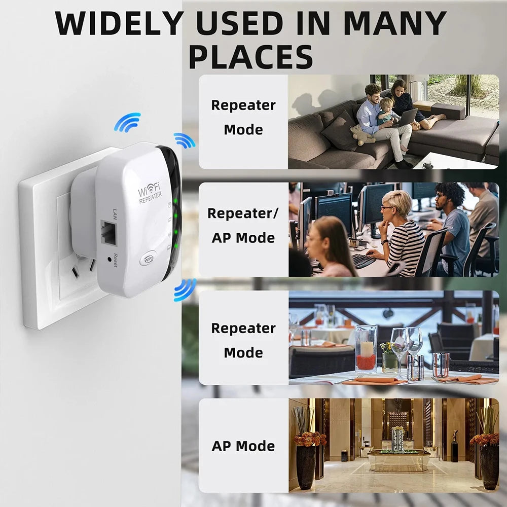2.4G Wireless WiFi Booster 300M Range Extender, High Speed Signal Repeater Amplifier Compact Device For Household Daily Use