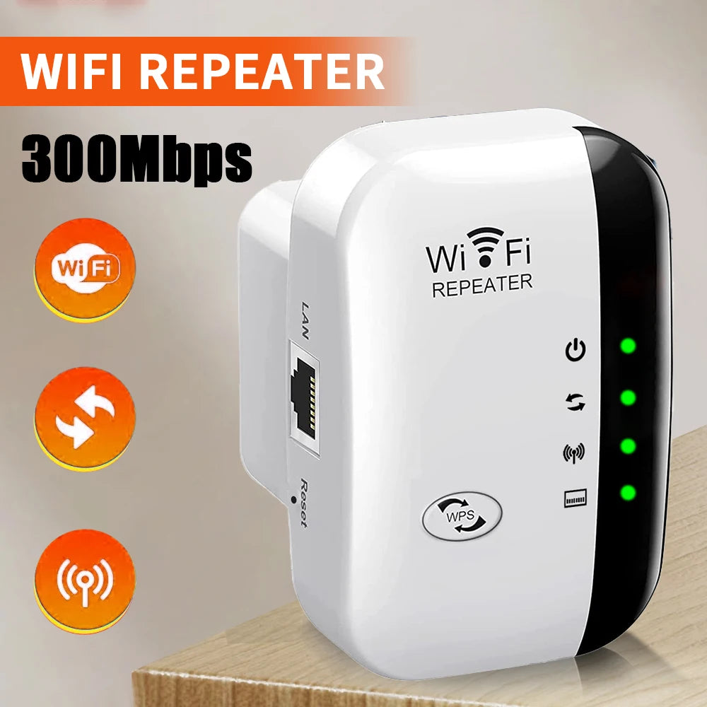 2.4G Wireless WiFi Booster 300M Range Extender, High Speed Signal Repeater Amplifier Compact Device For Household Daily Use