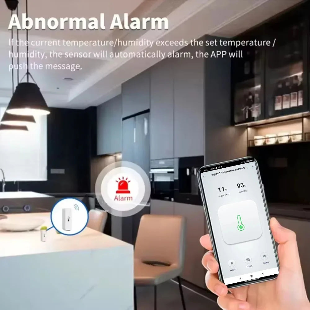For Tuya WiFi/Zigbee 3.0 Temperature Humidity Sensor Smart Home Indoor Hygrometer Thermometer Real-time Monitor Google Home