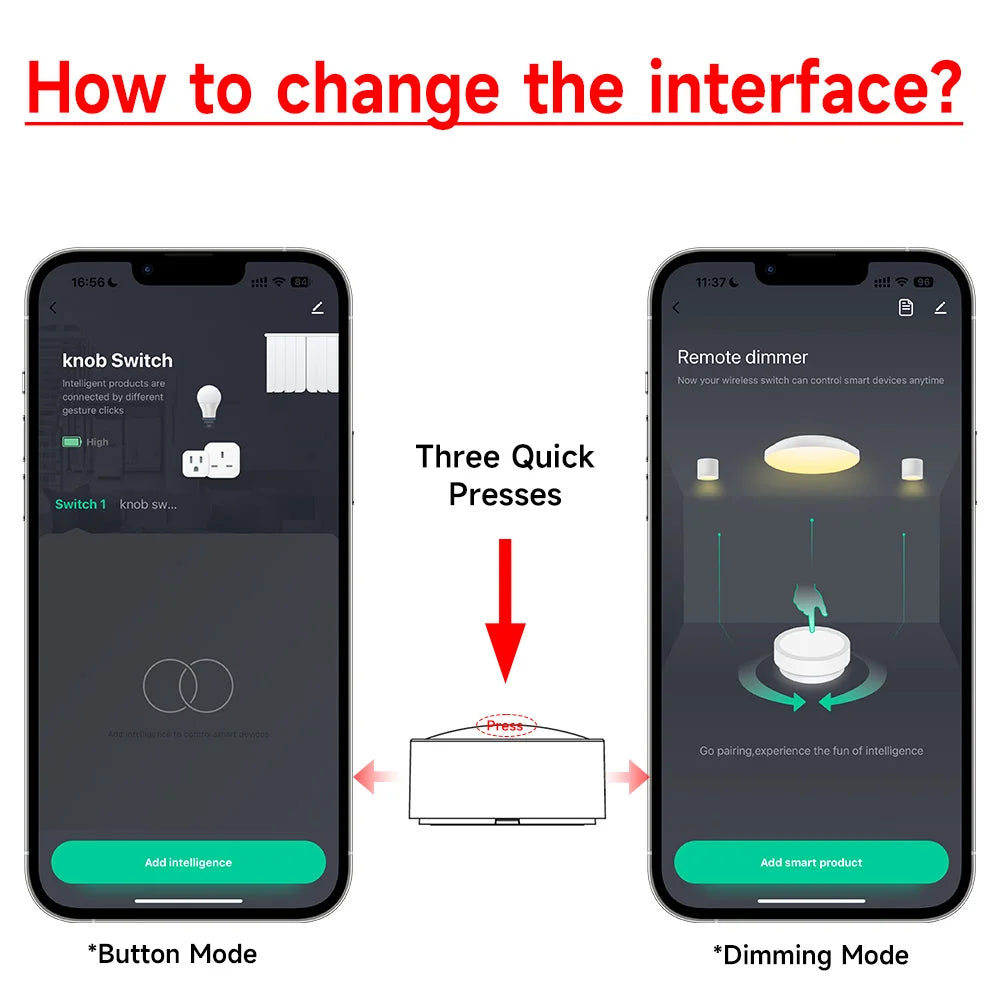 Tuya Wireless Smart Knob, Zigbee Protocol, Tuya Gateway Required, App Dimming & Scene Control, Z2M Supported for Smart Home