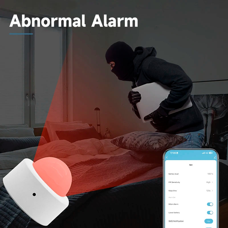 Tuya Zigbee PIR Motion Sensor Human Body Infrared Detection Smart Home Security Alarm Detector Works with Alexa Google Assistant