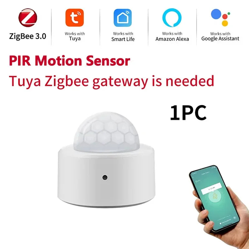 Zigbee 3.0 PIR Motion Sensor & Light Detector Infrared Smart Sensor Wireless Home Alarm System Works with Tuya Alexa Google Home