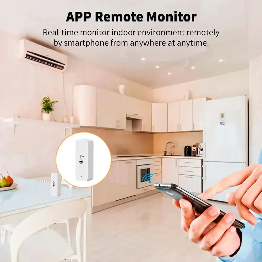 For Tuya WiFi/Zigbee 3.0 Temperature Humidity Sensor Smart Home Indoor Hygrometer Thermometer Real-time Monitor Google Home