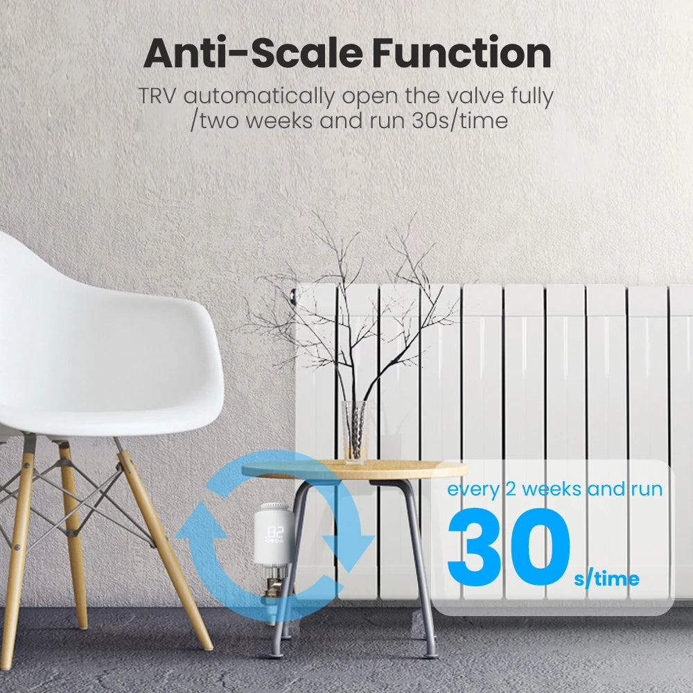 AVATTO ZigBee Thermostat Radiator Actuator Smart TRV Thermostatic Valve Temperature Controller Support Tuya Alexa Google Home