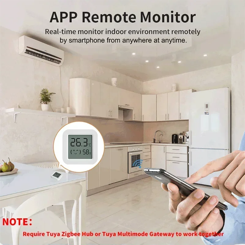 Zigbee Temperature Humidity Sensor For Smart Home LCD Screen Works With Tuya Alexa Google Home APP Smart Life Tuya Smart Yandex