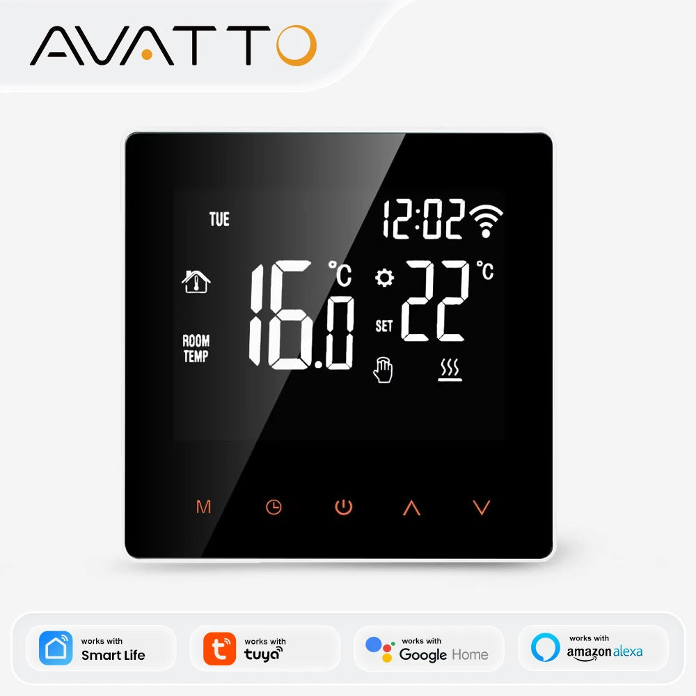 AVATTO WiFi Smart Thermostat,16A Electric Floor Heating 3A Water/Gas Boiler Temperature Remote Controller For Tuya Google Home