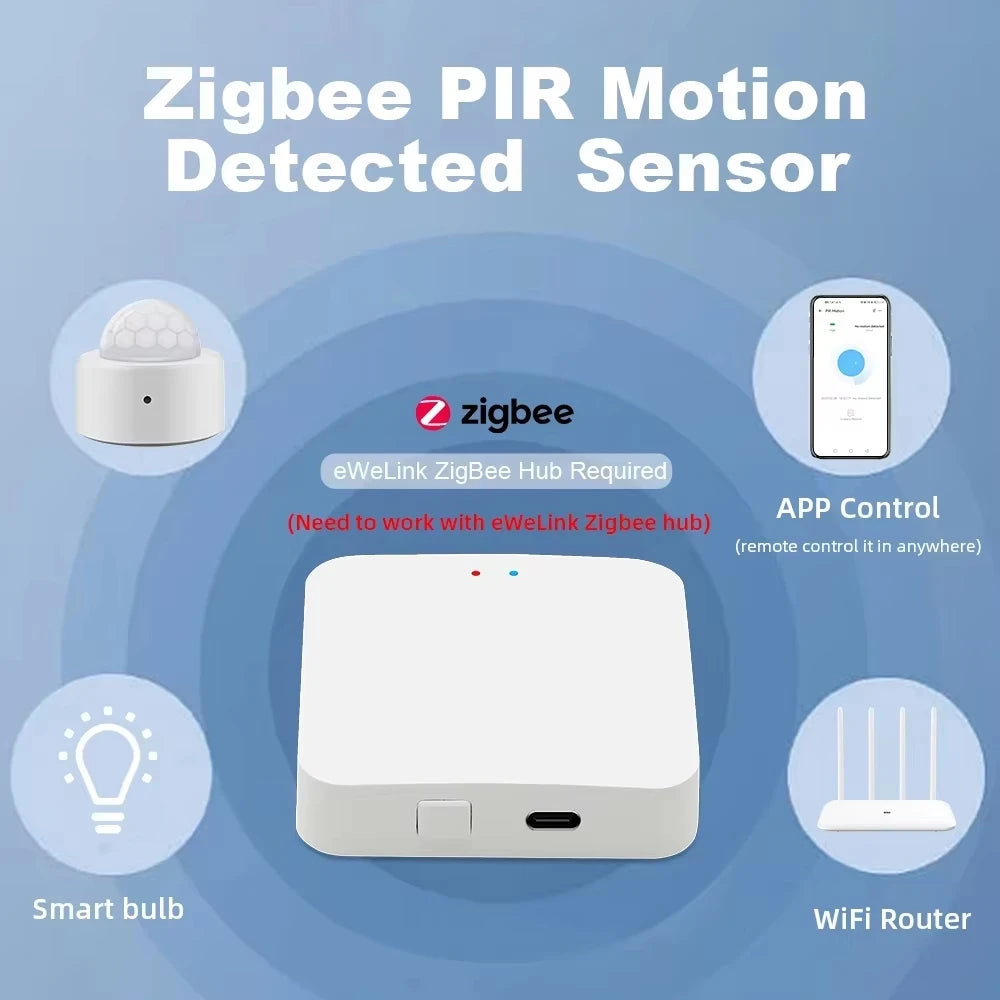 Zigbee 3.0 PIR Motion Sensor & Light Detector Infrared Smart Sensor Wireless Home Alarm System Works with Tuya Alexa Google Home