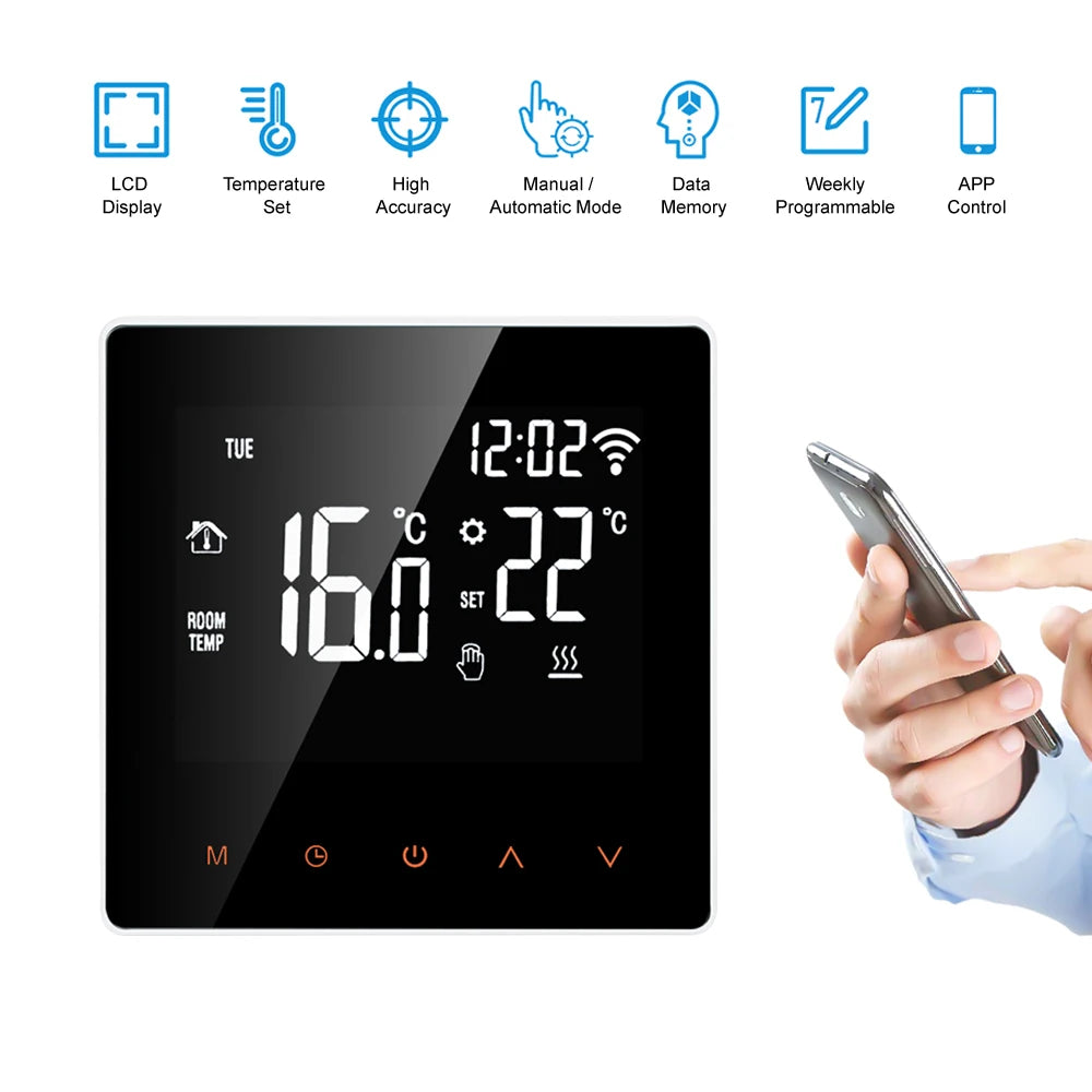 AVATTO WiFi Smart Thermostat,16A Electric Floor Heating 3A Water/Gas Boiler Temperature Remote Controller For Tuya Google Home