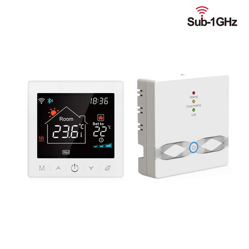 WiFi Tuya Wireless Thermostat for Gas Boiler RF433 Floor Heating Smart Home Temperature Controller&Receiver Alexa Google Alice
