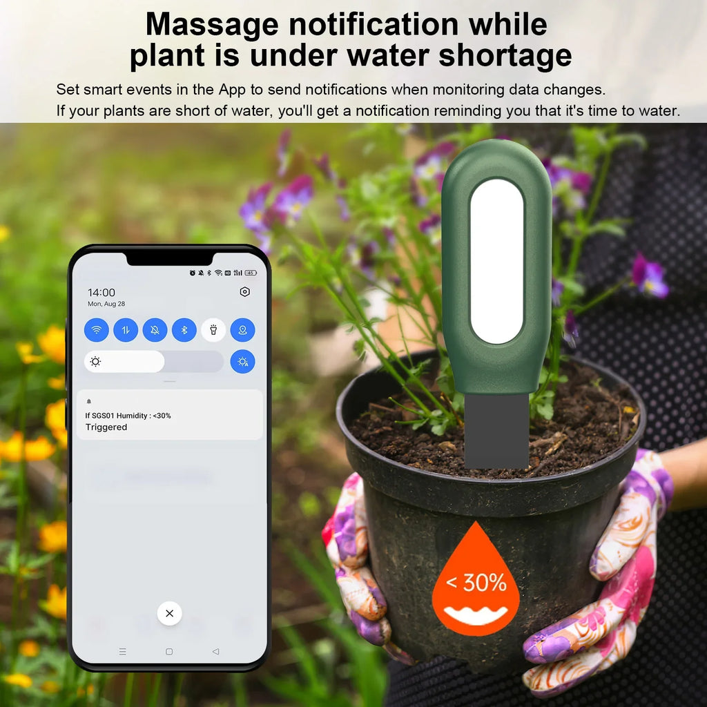 Haozee Tuya Smart Zigbee Soil Tester Temperature and Humidity Meter Thermo Hygrometer Garden Automation Irrigation Detector