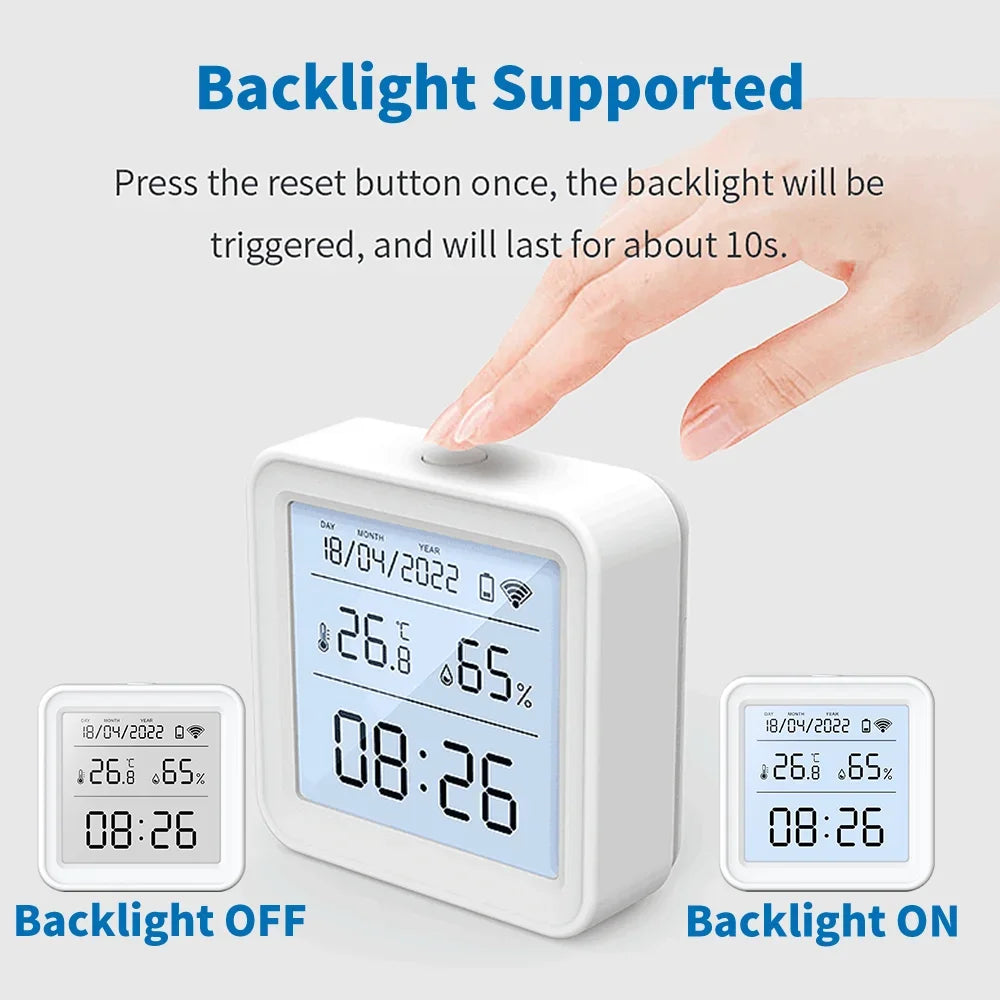Tuya Zigbee WiFi Temperature Humidity Sensor Hygrometer Thermometer Detector Smart Life Remote Control Support Alexa Google Home