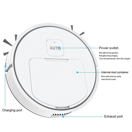 -November Robot Vacuum Cleaner For Home Floor Washing 1000Pa Suction USB Rechargeable Sweeper Carpet Pet Hair
